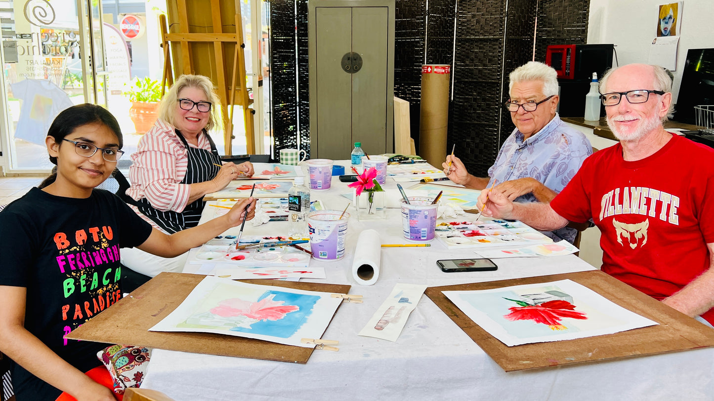 PAINTING KAUAI WITH WATERCOLOR - Six consecutive Tuesday mornings, 9:30 to 12:00,  October 21st through November 25th, 2025