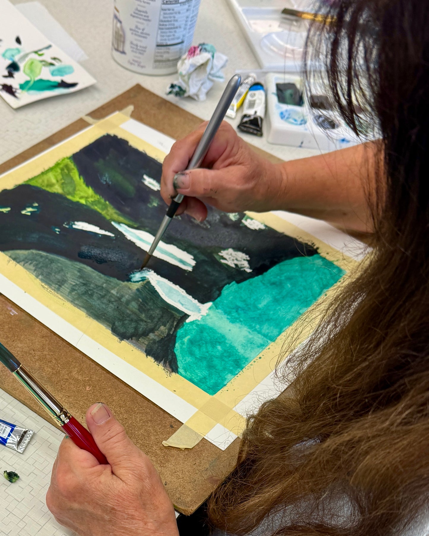 aa - PAINTING THE LAND & SEA WITH WATERCOLOR - six Tuesday mornings from 9:30 to 12:00, May 26th through July 7th, 2026. (No class on Tuesday, June 2nd)